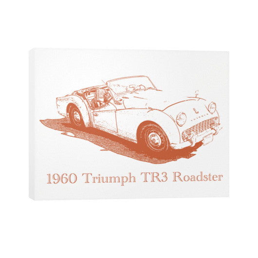 1960 Triumph TR3 Roadster Horizontal Canvas  Rachel Jensen Designs