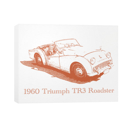 1960 Triumph TR3 Roadster Horizontal Canvas  Rachel Jensen Designs