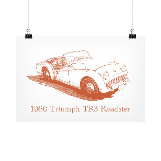 1960 Triumph TR3 Roadster Horizontal Fine Art Prints (Posters)  Rachel Jensen Designs