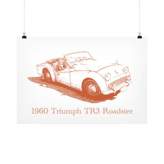 1960 Triumph TR3 Roadster Horizontal Fine Art Prints (Posters)  Rachel Jensen Designs