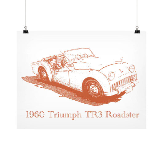 1960 Triumph TR3 Roadster Horizontal Fine Art Prints (Posters)  Rachel Jensen Designs
