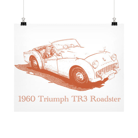1960 Triumph TR3 Roadster Horizontal Fine Art Prints (Posters)  Rachel Jensen Designs