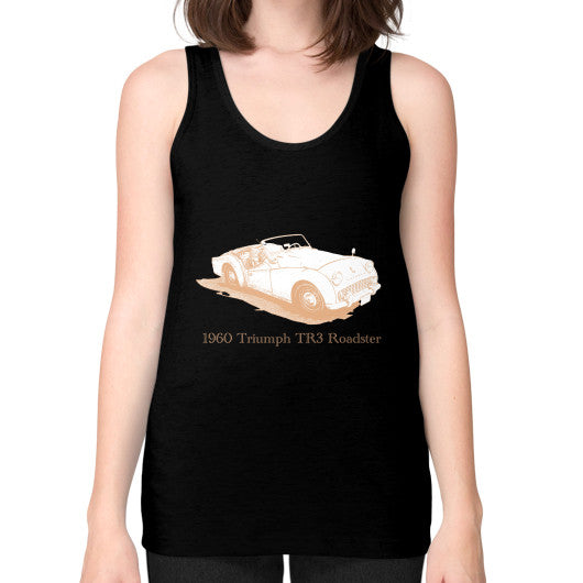 1960 Triumph TR3 Roadster Unisex Fine Jersey Tank Black Rachel Jensen Designs
