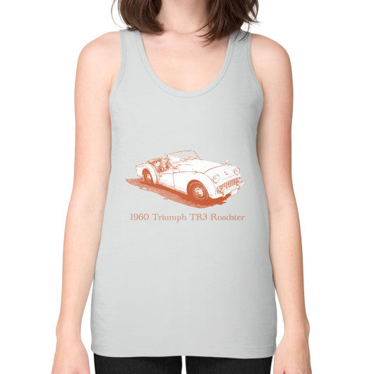 1960 Triumph TR3 Roadster Unisex Fine Jersey Tank Silver Rachel Jensen Designs