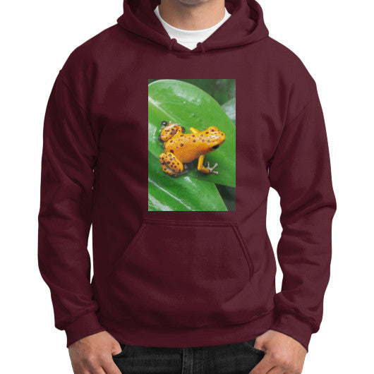 Bastimentos Pumilio Dart Frog with Clutch Gildan Hoodie Maroon Rachel Jensen Designs