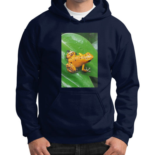 Bastimentos Pumilio Dart Frog with Clutch Gildan Hoodie Navy Rachel Jensen Designs