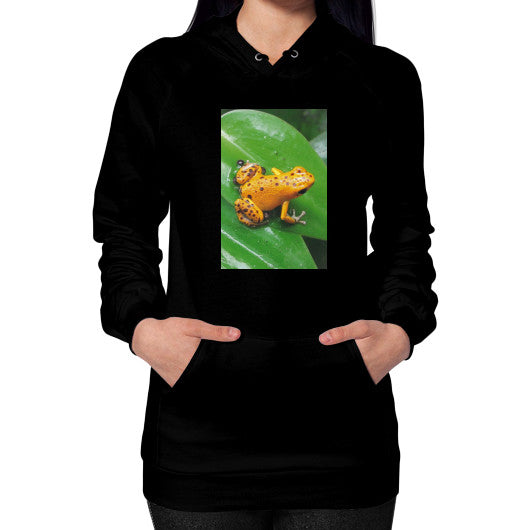 Bastimentos Pumilio Dart Frog with Clutch Hoodie Black Rachel Jensen Designs