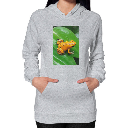 Bastimentos Pumilio Dart Frog with Clutch Hoodie Heather grey Rachel Jensen Designs