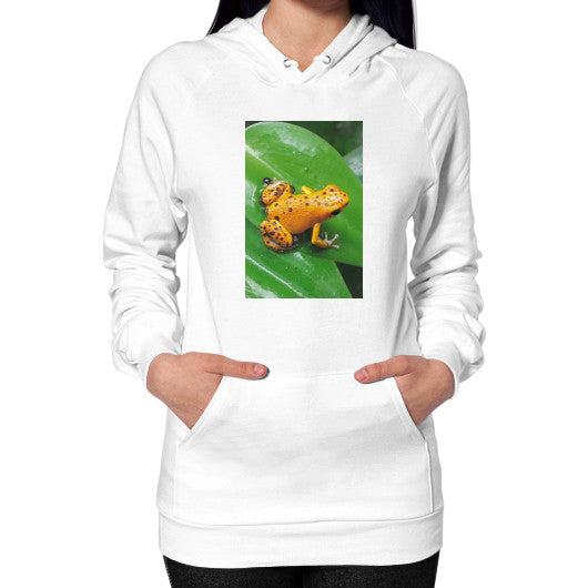 Bastimentos Pumilio Dart Frog with Clutch Hoodie White Rachel Jensen Designs