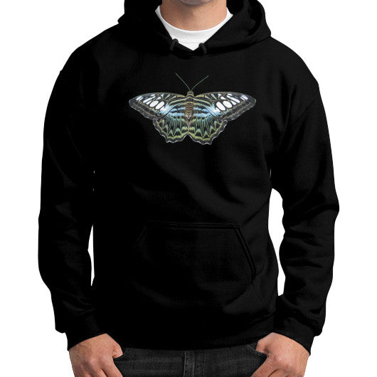 Blue Clipper Butterfly Gildan Hoodie Black Rachel Jensen Designs