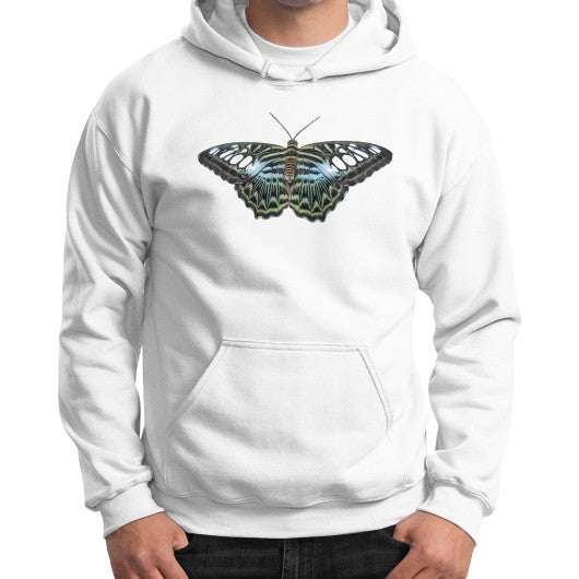 Blue Clipper Butterfly Gildan Hoodie White Rachel Jensen Designs