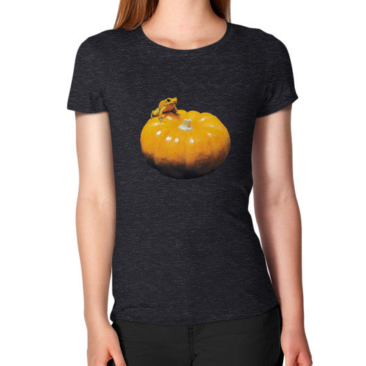 Halloween Golden Dart Frog Women's T-Shirt Tri-Blend Black Rachel Jensen Designs