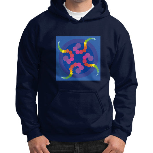 Mezmerizing Rainbow Jellyfish Gildan Hoodie Navy Rachel Jensen Designs
