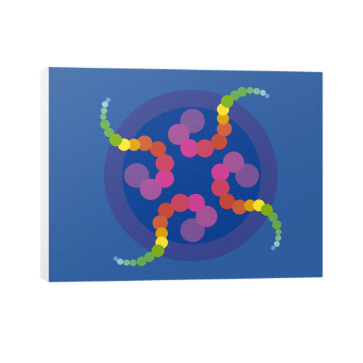 Mezmerizing Rainbow Jellyfish Horizontal Canvas  Rachel Jensen Designs