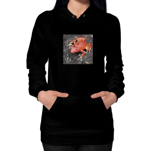 Red Bastimentos Pumilio Dart Frog Hoodie Black Rachel Jensen Designs