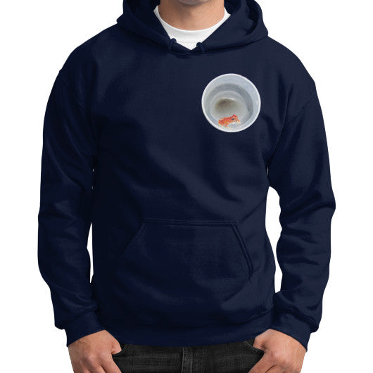 Red Strawberry Dart Froglet Gildan Hoodie Navy Rachel Jensen Designs