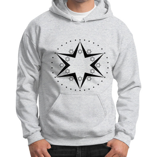 Stars Graphic Gildan Hoodie Ash grey Rachel Jensen Designs