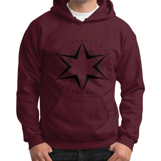 Stars Graphic Gildan Hoodie Maroon Rachel Jensen Designs