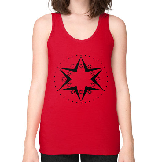 Stars Graphic Unisex Fine Jersey Tank Red Rachel Jensen Designs