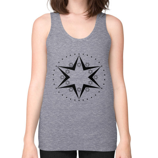 Stars Graphic Unisex Fine Jersey Tank Tri-Blend Grey Rachel Jensen Designs