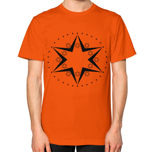 Stars Graphic Unisex T-Shirt Orange Rachel Jensen Designs