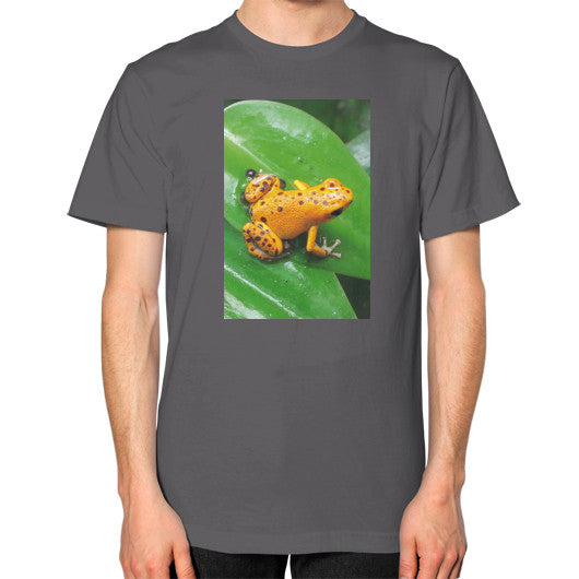 Unisex Bastimentos Pumilio Dart Frog with Clutch T-Shirt Asphalt Rachel Jensen Designs