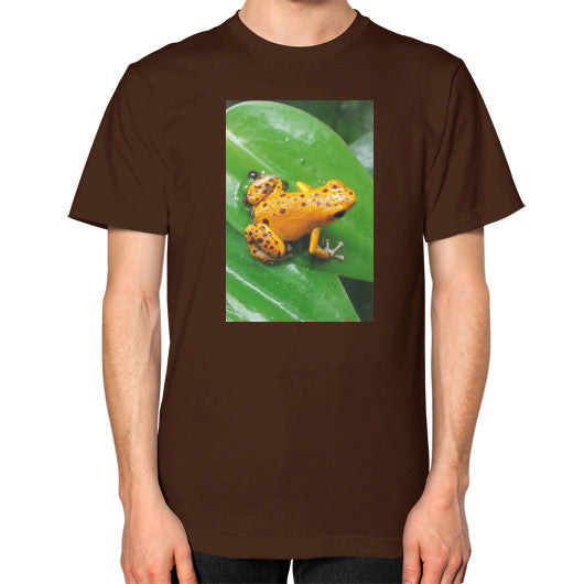 Unisex Bastimentos Pumilio Dart Frog with Clutch T-Shirt Brown Rachel Jensen Designs