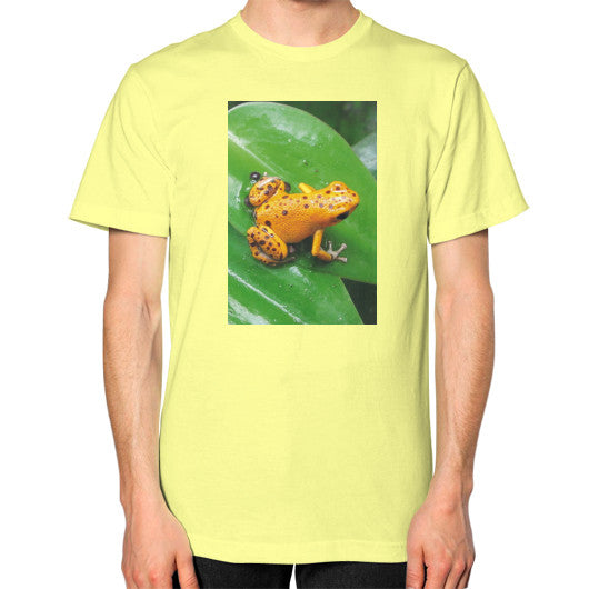 Unisex Bastimentos Pumilio Dart Frog with Clutch T-Shirt Lemon Rachel Jensen Designs