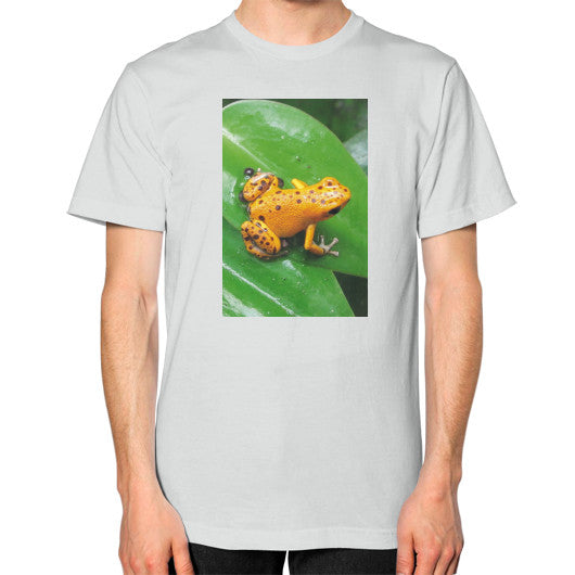 Unisex Bastimentos Pumilio Dart Frog with Clutch T-Shirt Silver Rachel Jensen Designs
