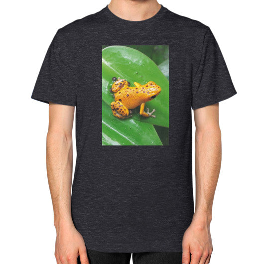 Unisex Bastimentos Pumilio Dart Frog with Clutch T-Shirt Tri-Blend Black Rachel Jensen Designs