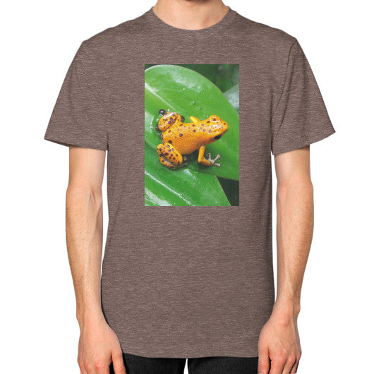 Unisex Bastimentos Pumilio Dart Frog with Clutch T-Shirt Tri-Blend Coffee Rachel Jensen Designs