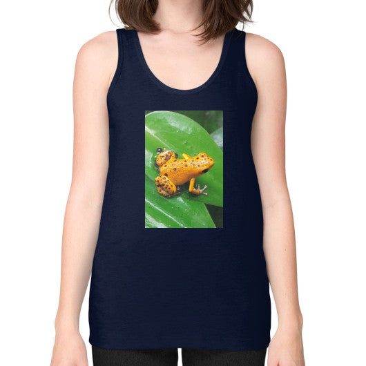Unisex Fine Jersey Bastimentos Pumilio Dart Frog with Clutch Tank Navy Rachel Jensen Designs