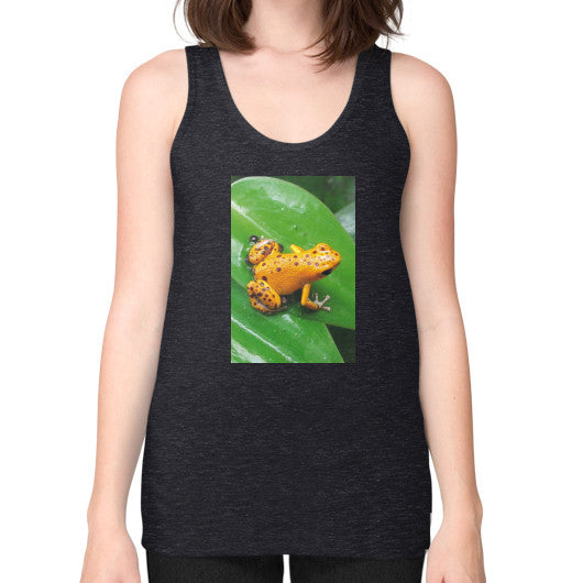 Unisex Fine Jersey Bastimentos Pumilio Dart Frog with Clutch Tank Tri-Blend Black Rachel Jensen Designs