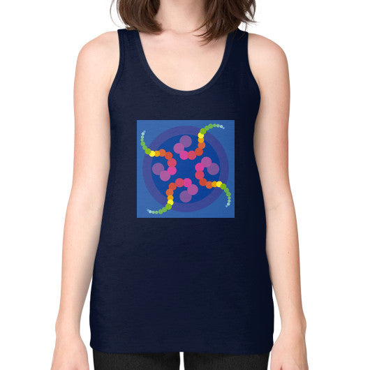 Unisex Fine Jersey Mezmerizing Rainbow Jellyfish Tank Navy Rachel Jensen Designs
