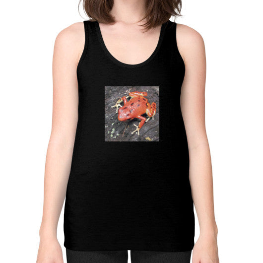 Unisex Fine Jersey Red Bastimentos Pumilio Dart Frog Tank Black Rachel Jensen Designs