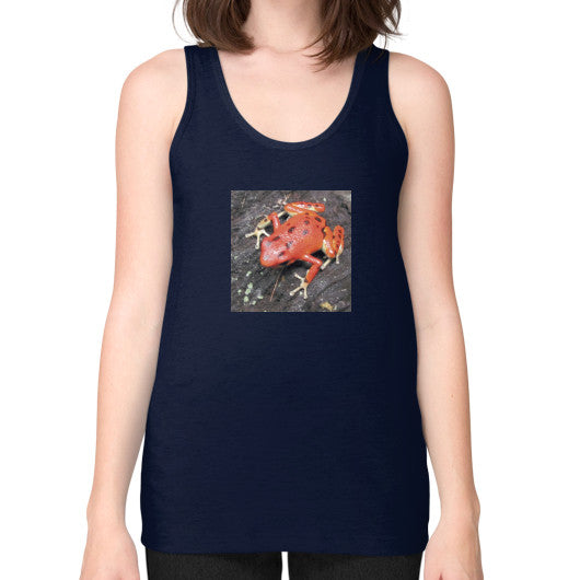 Unisex Fine Jersey Red Bastimentos Pumilio Dart Frog Tank Navy Rachel Jensen Designs