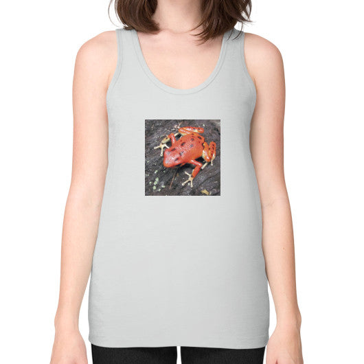 Unisex Fine Jersey Red Bastimentos Pumilio Dart Frog Tank Silver Rachel Jensen Designs