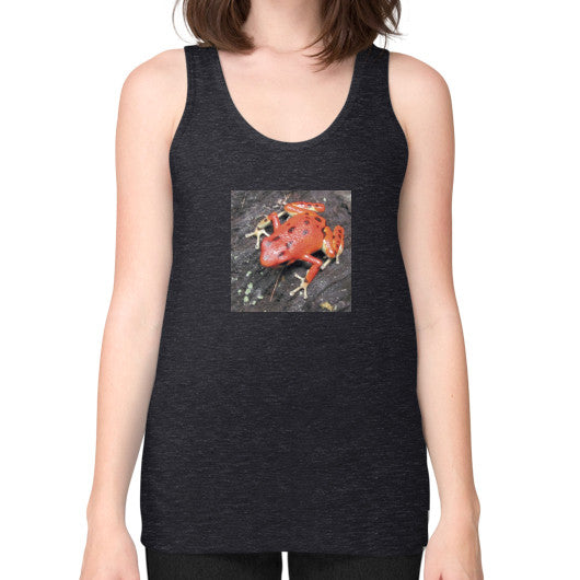 Unisex Fine Jersey Red Bastimentos Pumilio Dart Frog Tank Tri-Blend Black Rachel Jensen Designs