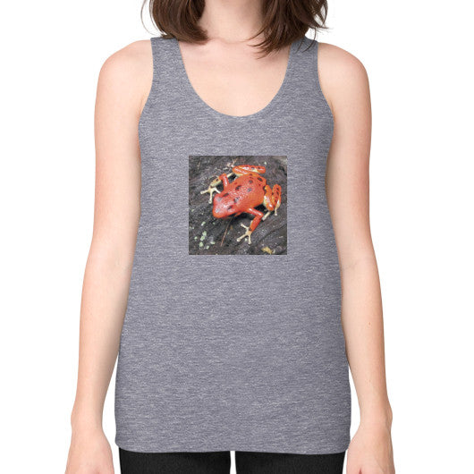 Unisex Fine Jersey Red Bastimentos Pumilio Dart Frog Tank Tri-Blend Grey Rachel Jensen Designs