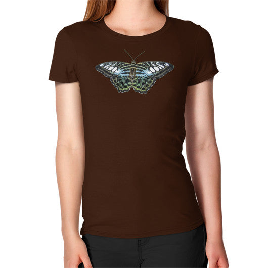 Women's Blue Clipper Butterfly T-Shirt Brown Rachel Jensen Designs