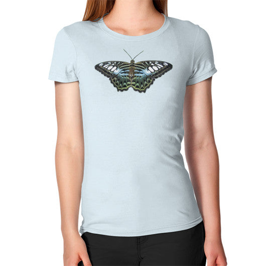 Women's Blue Clipper Butterfly T-Shirt Light blue Rachel Jensen Designs