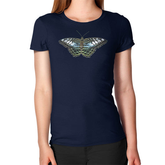Women's Blue Clipper Butterfly T-Shirt Navy Rachel Jensen Designs