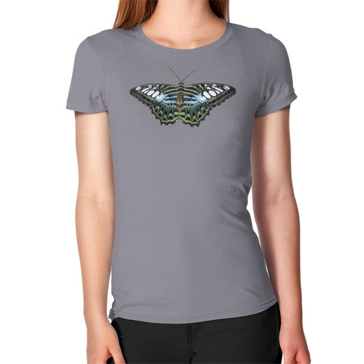 Women's Blue Clipper Butterfly T-Shirt Slate Rachel Jensen Designs