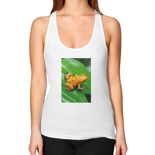 Women's Racerback Bastimentos Pumilio Dart Frog with Clutch Tank White Rachel Jensen Designs