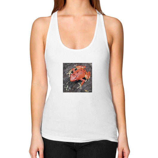 Women's Racerback Red Bastimentos Pumilio Dart Frog Tank White Rachel Jensen Designs