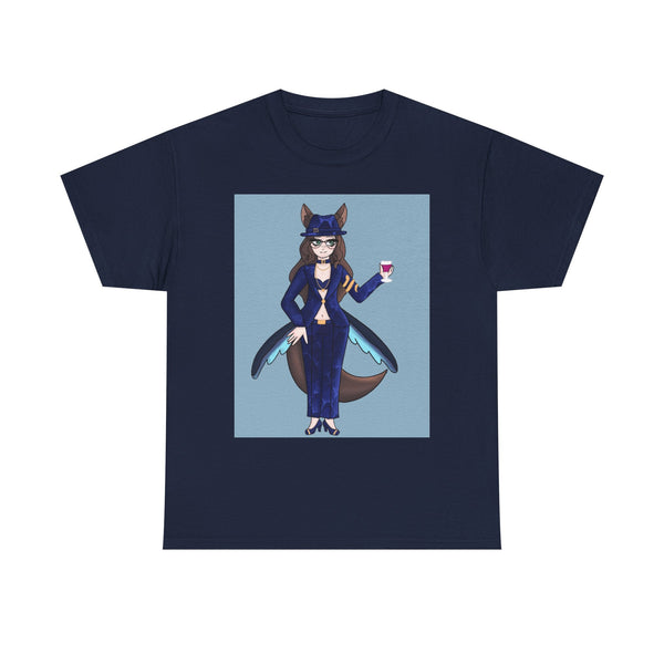Fierce Fashionable Fox Girl Tee — Elegant Vixen Character Art T-Shirt