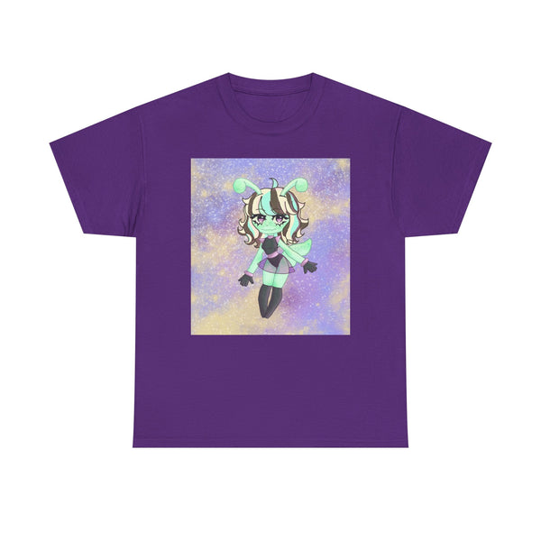 Cute Alien Girl Graphic Tee — Pastel Space Aesthetic T-Shirt