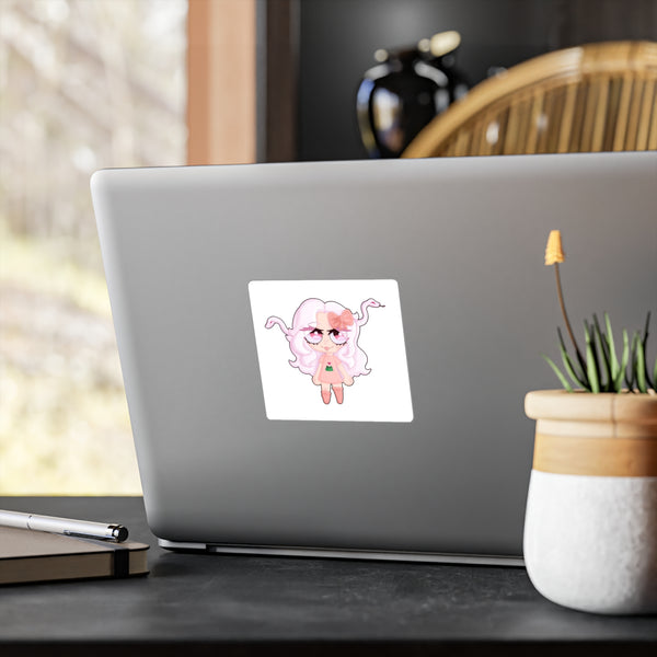 Cute Pink Medusa Girl Kiss-Cut Vinyl Sticker