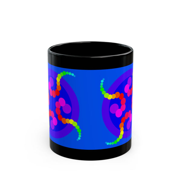 Mesmerizing Rainbow Jellyfish Black Coffee Mug — Vibrant Rainbow Design (11oz & 15oz)
