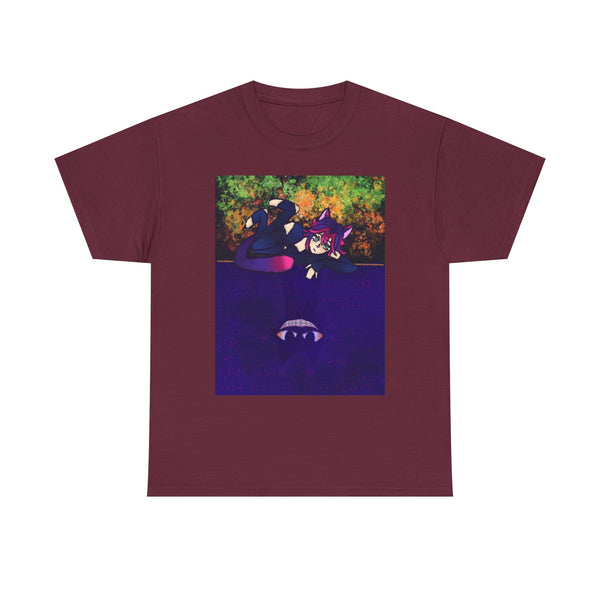 Catgirl Shadow Spirit Graphic Tee — Dark Characters & Moonlit Vibe